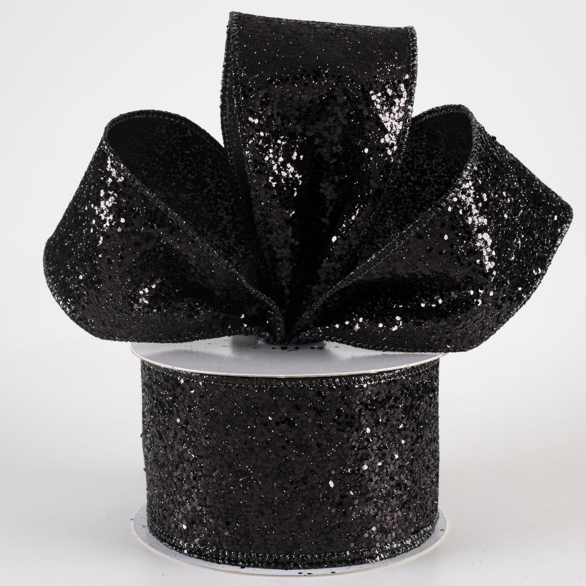 2.5" Large Glitter Ribbon: Black (10 Yards) Lifestyle Photo