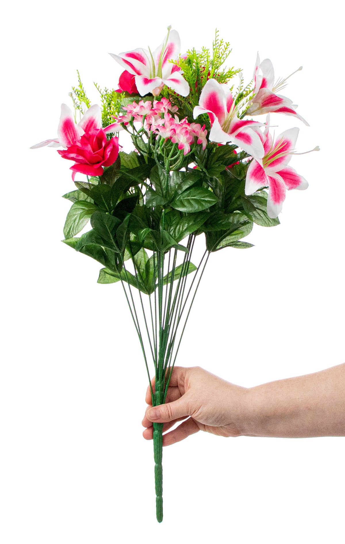 22" Lily Hydrangea Rose Bush: Hot Pink (18 Stem) detail photo 3