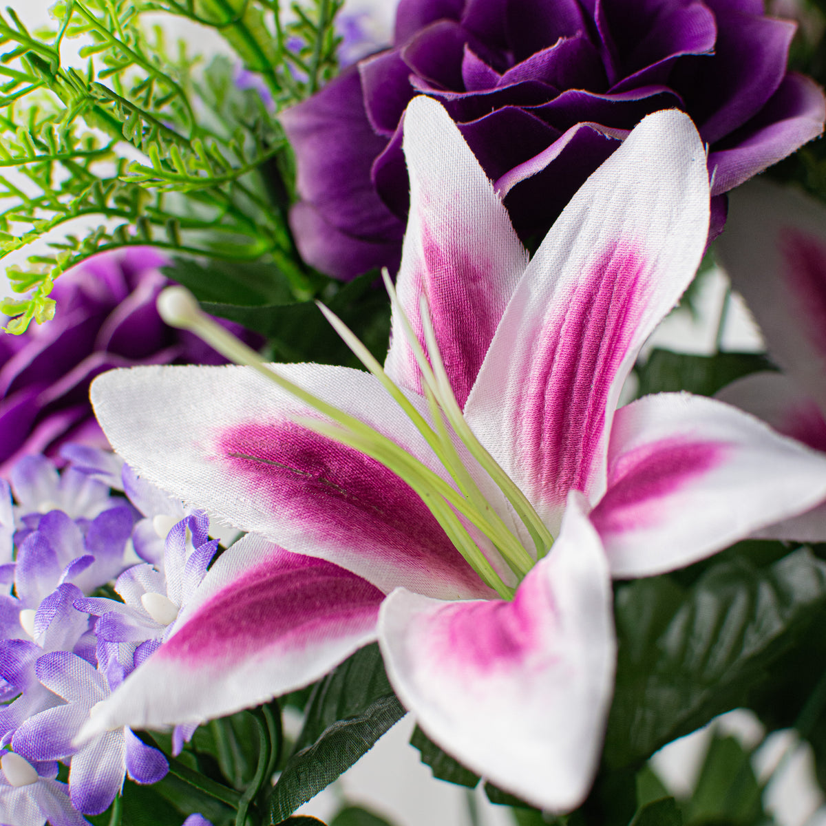 22" Lily Hydrangea Rose Bush: Purple (18 Stem) detail photo 5