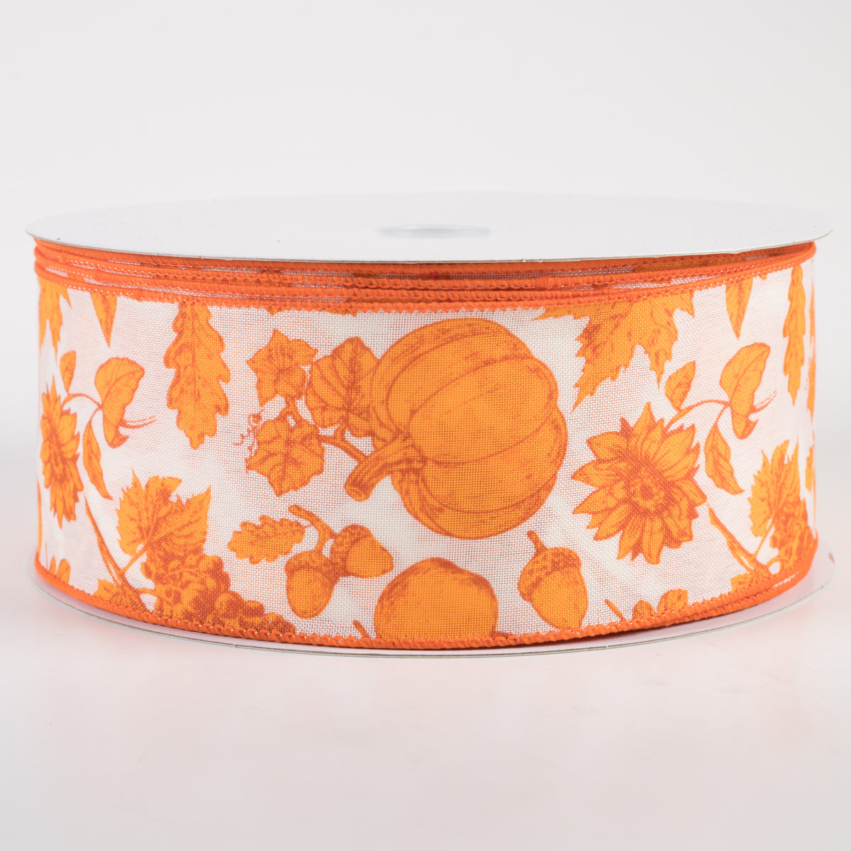 2.5" Linen Fall Toile Ribbon: Orange on Cream (50 Yards) Item Number: 861-40-314