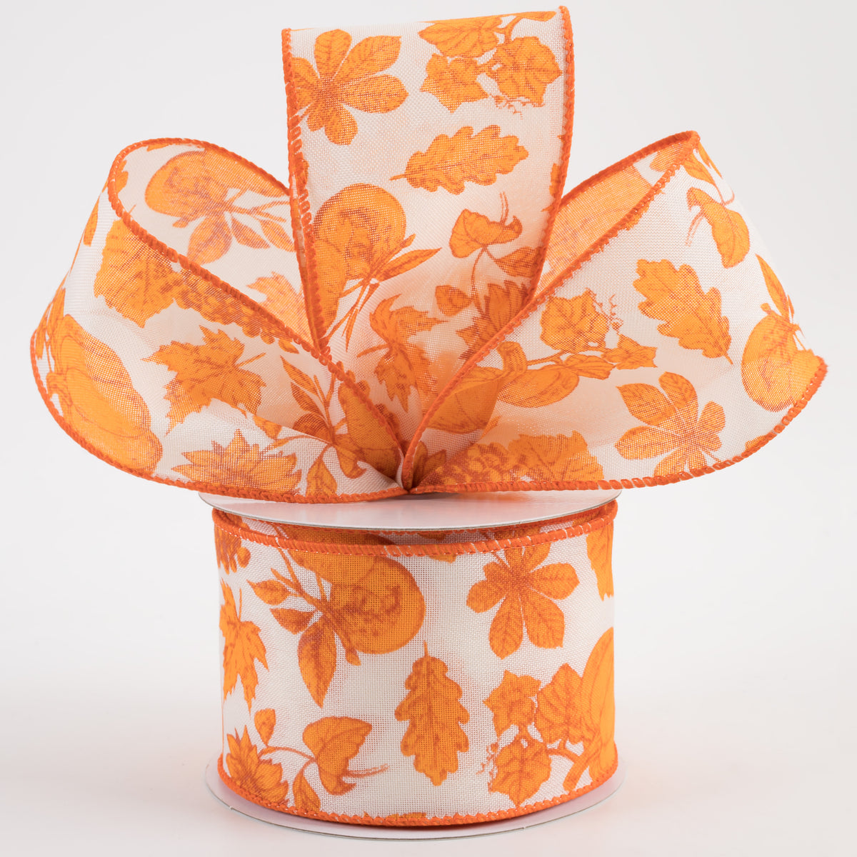 2.5" Linen Fall Toile Ribbon: Orange on Cream (10 Yards) Lifestyle Photo