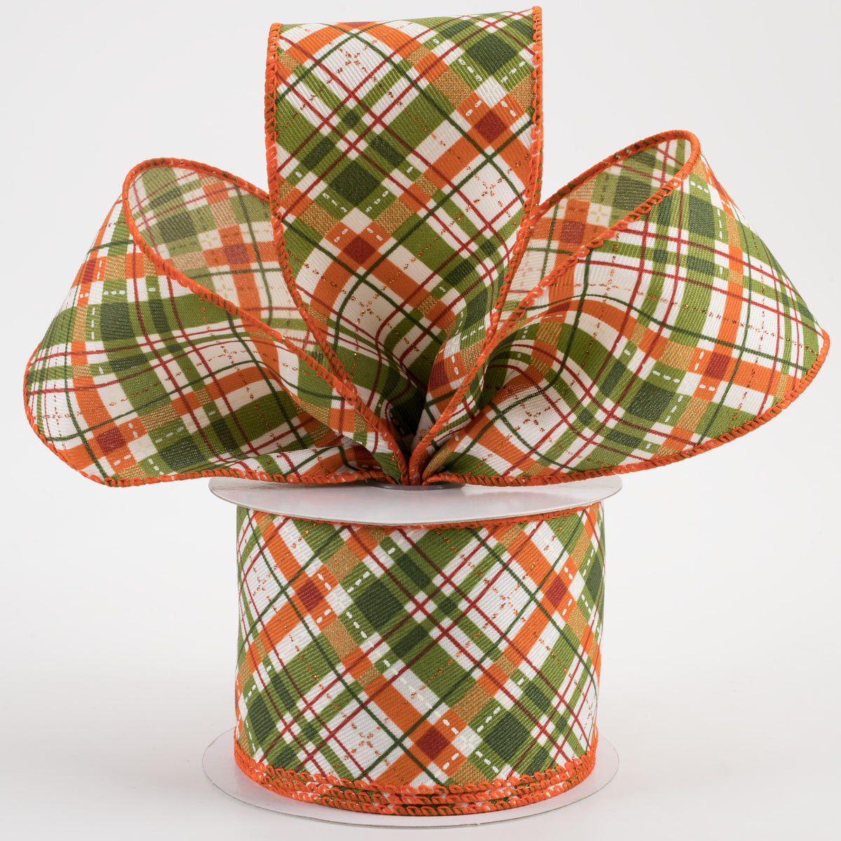 2.5" Linen Glitter Diagonal Plaid: Warm Fall (10 Yards) Lifestyle Photo