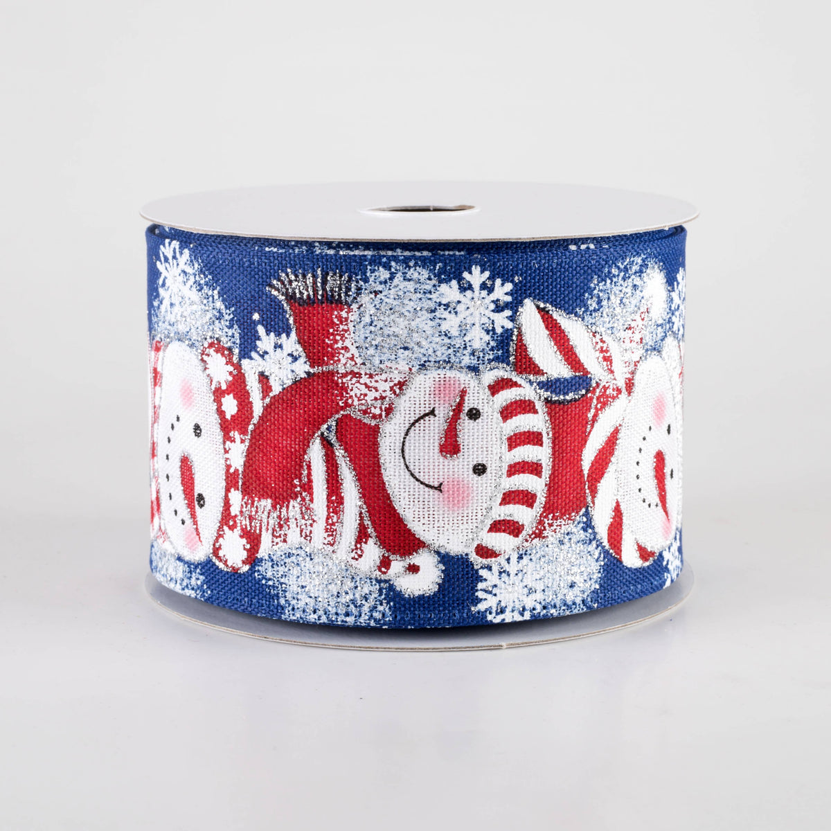 2.5" Linen Snowmen in Earmuffs Ribbon: Navy Blue (10 Yards) Item Number: 76457-40-27