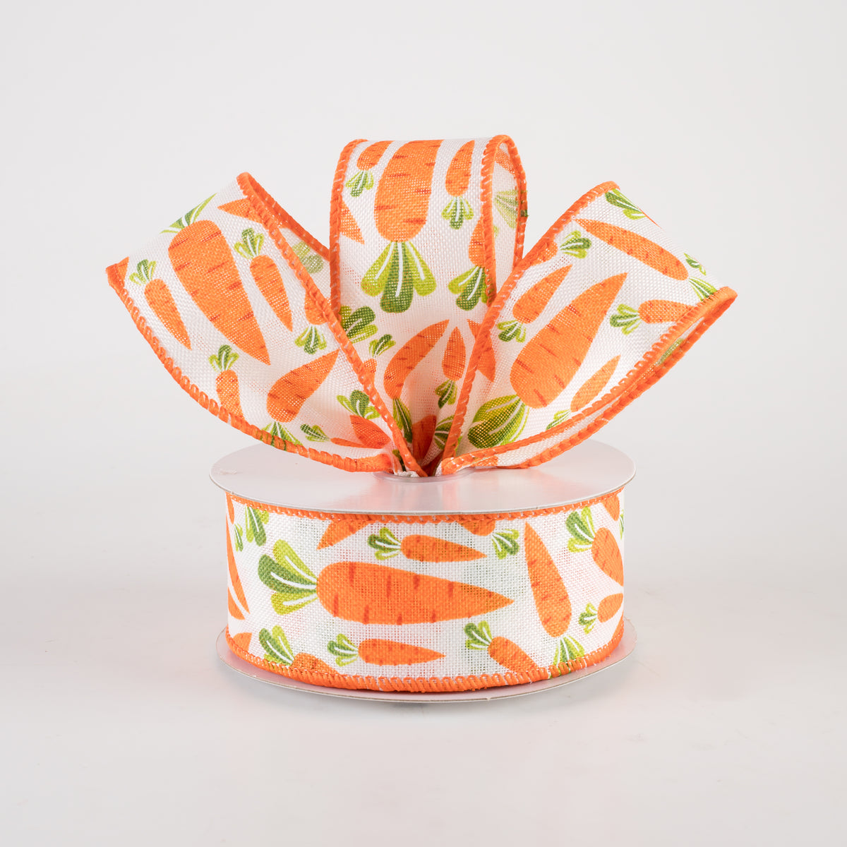 1.5" Lots of Carrots Linen Ribbon: Ivory (10 Yards) Lifestyle Photo
