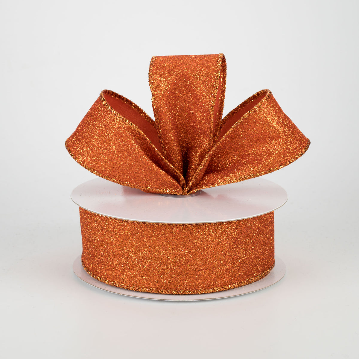 1.5" Lustrous All Flat Glitter Ribbon: Orange (10 Yards) Lifestyle Photo