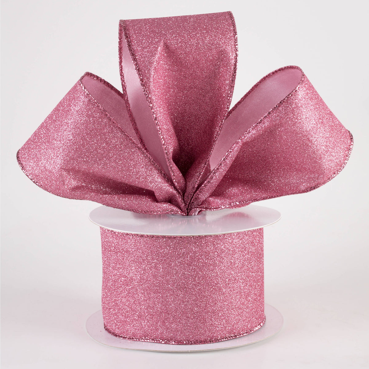 2.5" Lustrous All Flat Glitter Ribbon: Pink (10 Yards) Lifestyle Photo