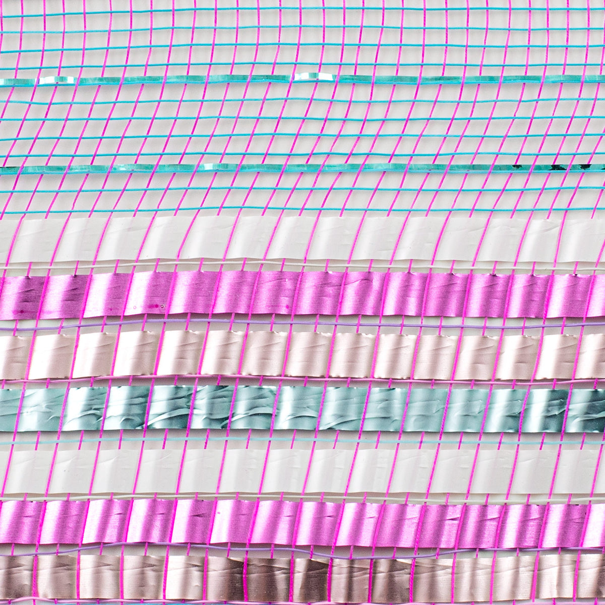 10" Matte XL Foil Border Mesh: Turquoise, Pink, White, Ice Blue detail photo 3