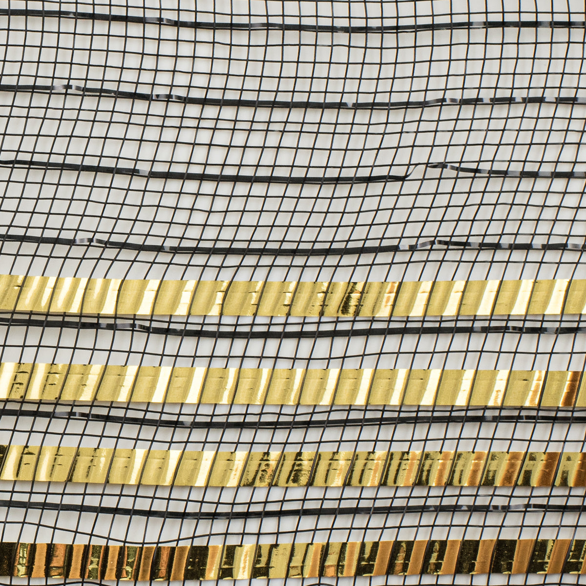 10" Matte XL Wide Foil Border Mesh: Black & Gold detail photo 3