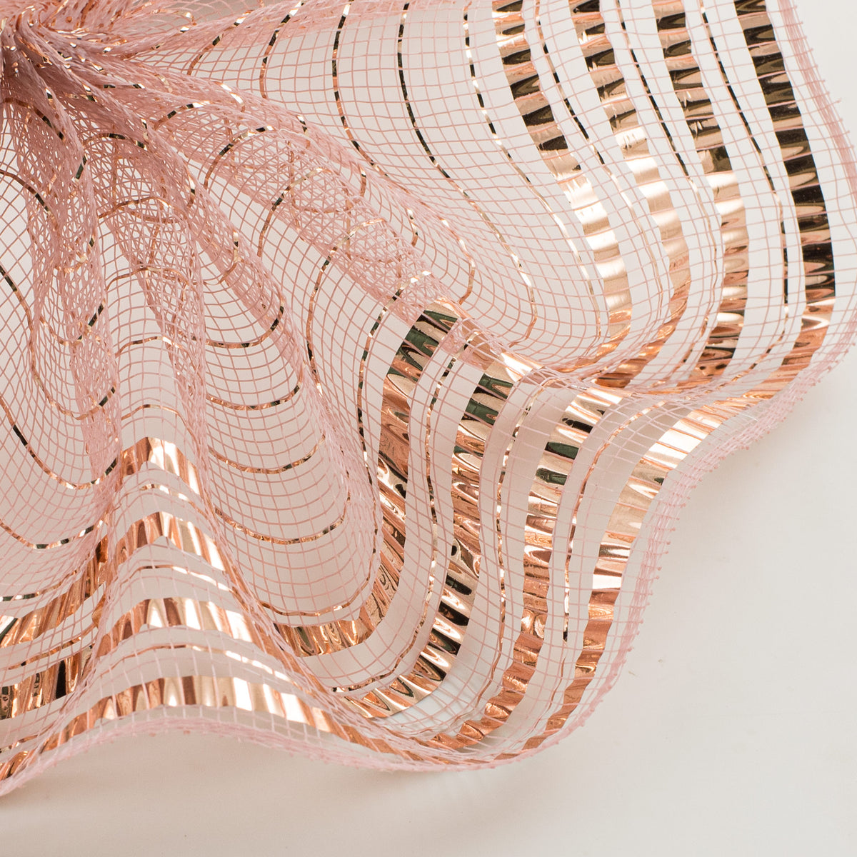 10" Matte XL Wide Foil Border Mesh: Rose & Rose Gold Lifestyle Photo