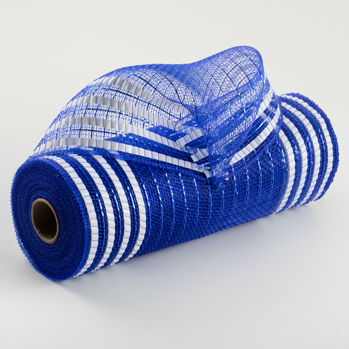 10" Matte XL Wide Foil Border Mesh: Royal Blue & White Item Number: RY851665