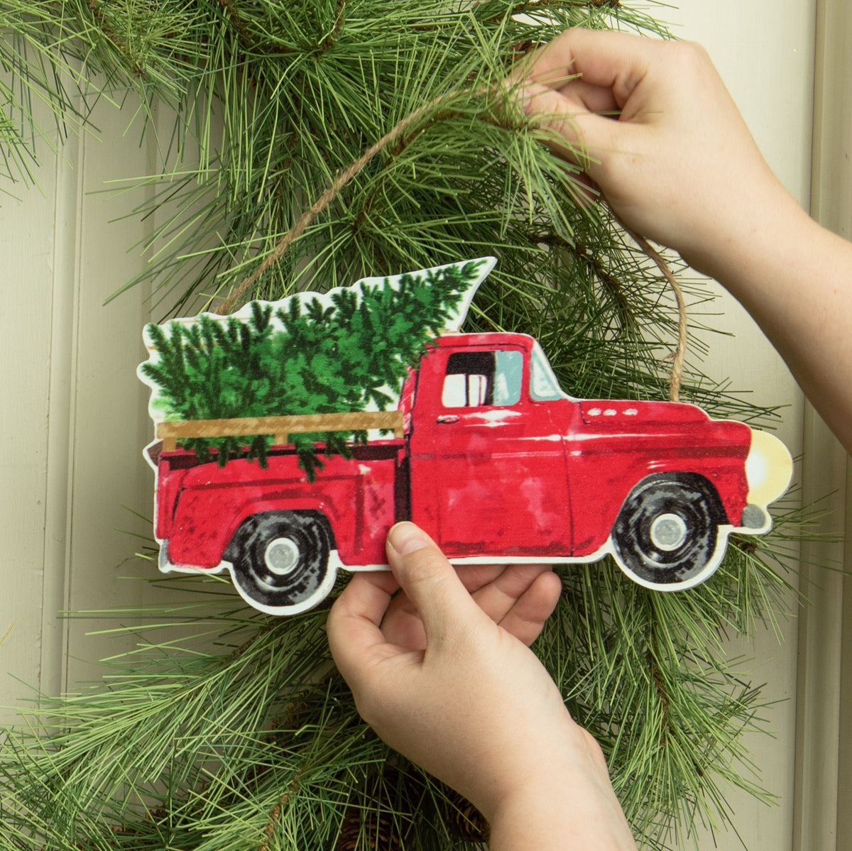 10" MDF Truck with Christmas Tree Lifestyle Photo