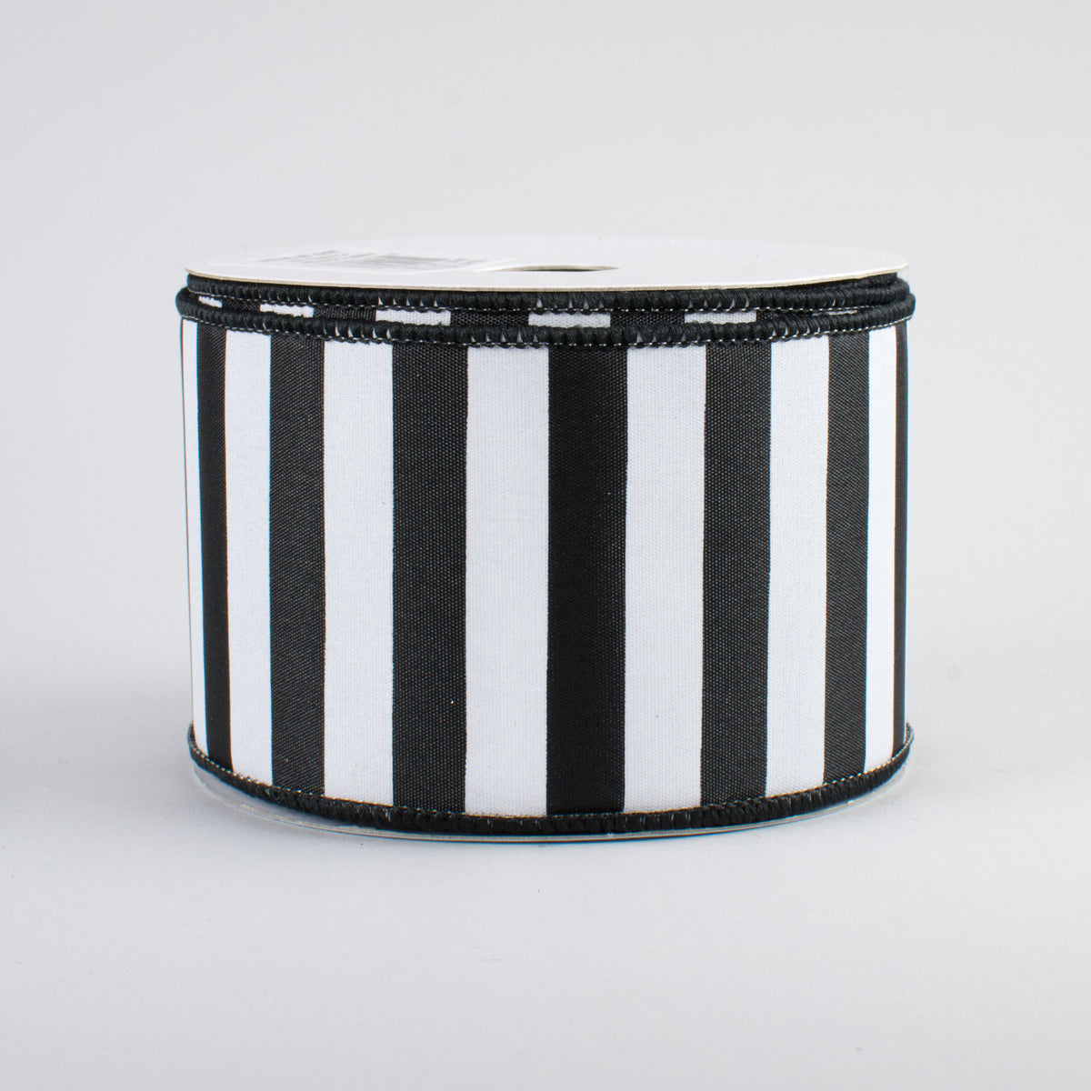 2.5" Medium Stripe Ribbon: Black & White (10 Yards)