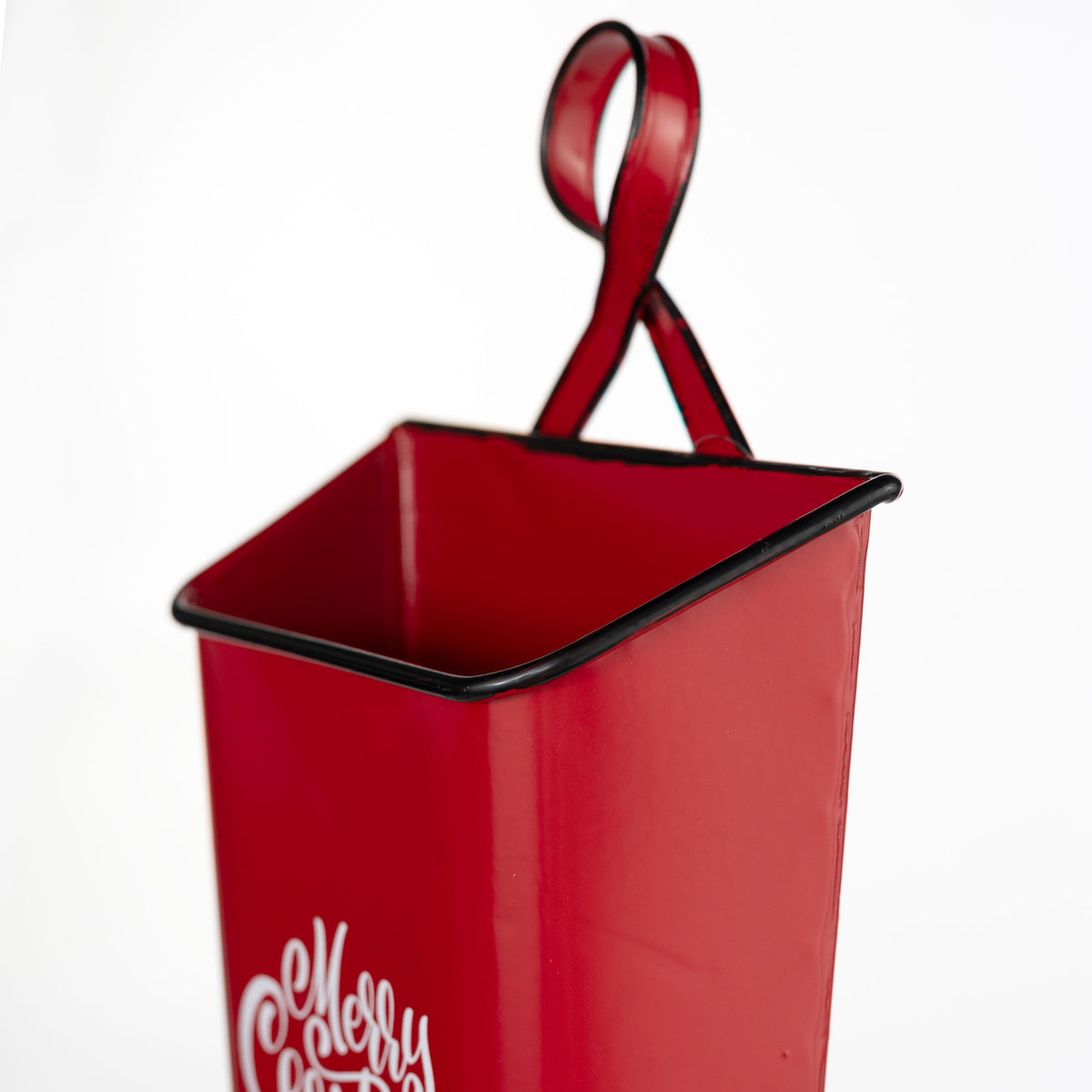 9" Merry Christmas Mailbox Basket: Red detail photo 3