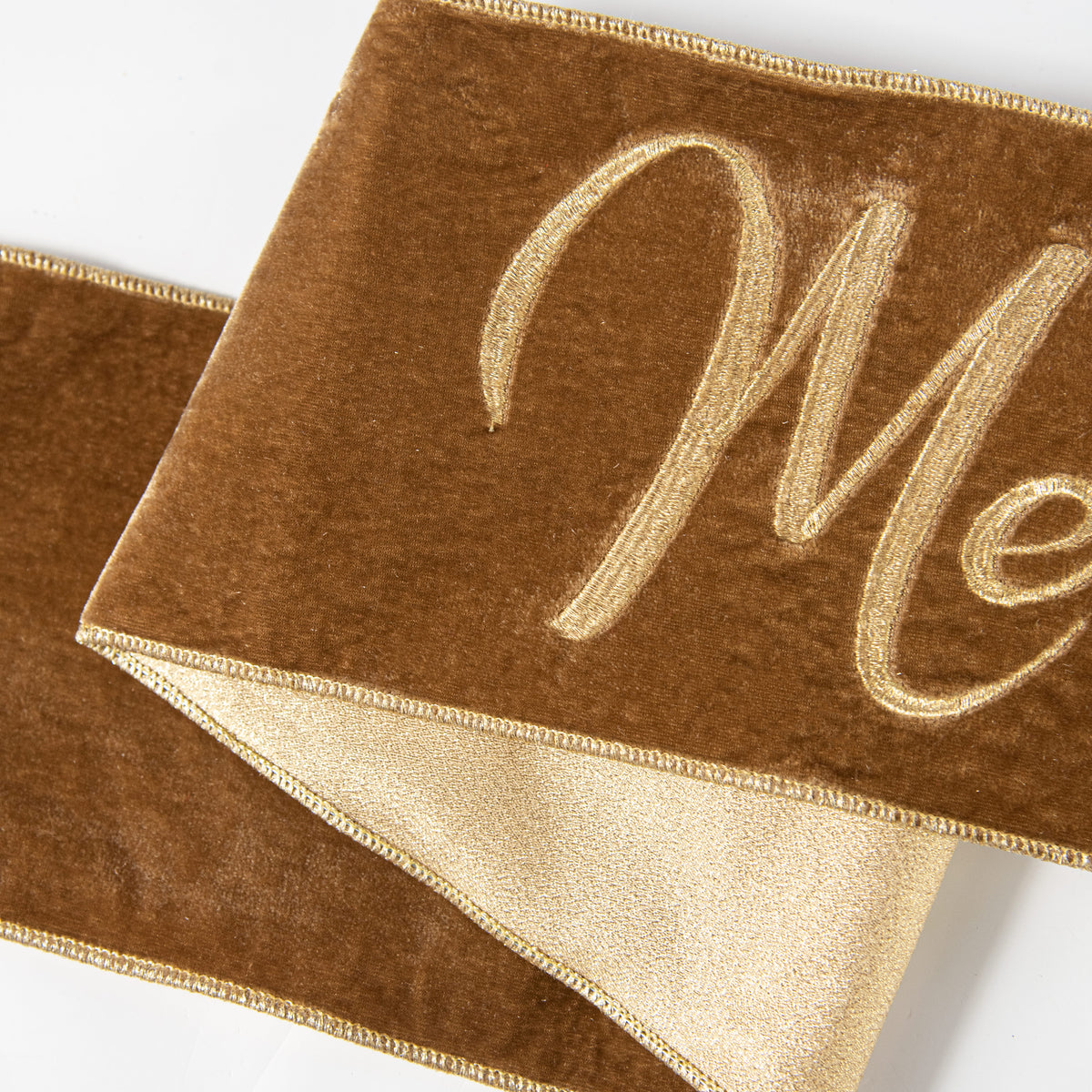 [D Stevens] 6" Merry Christmas Velvet Banner: Gold detail photo 4