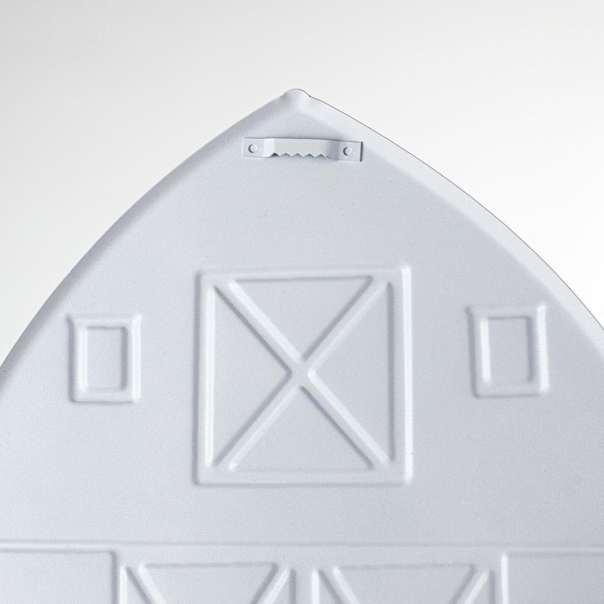 12" Metal Embossed Hanger: Black & White Buffalo Plaid Barn detail photo 4