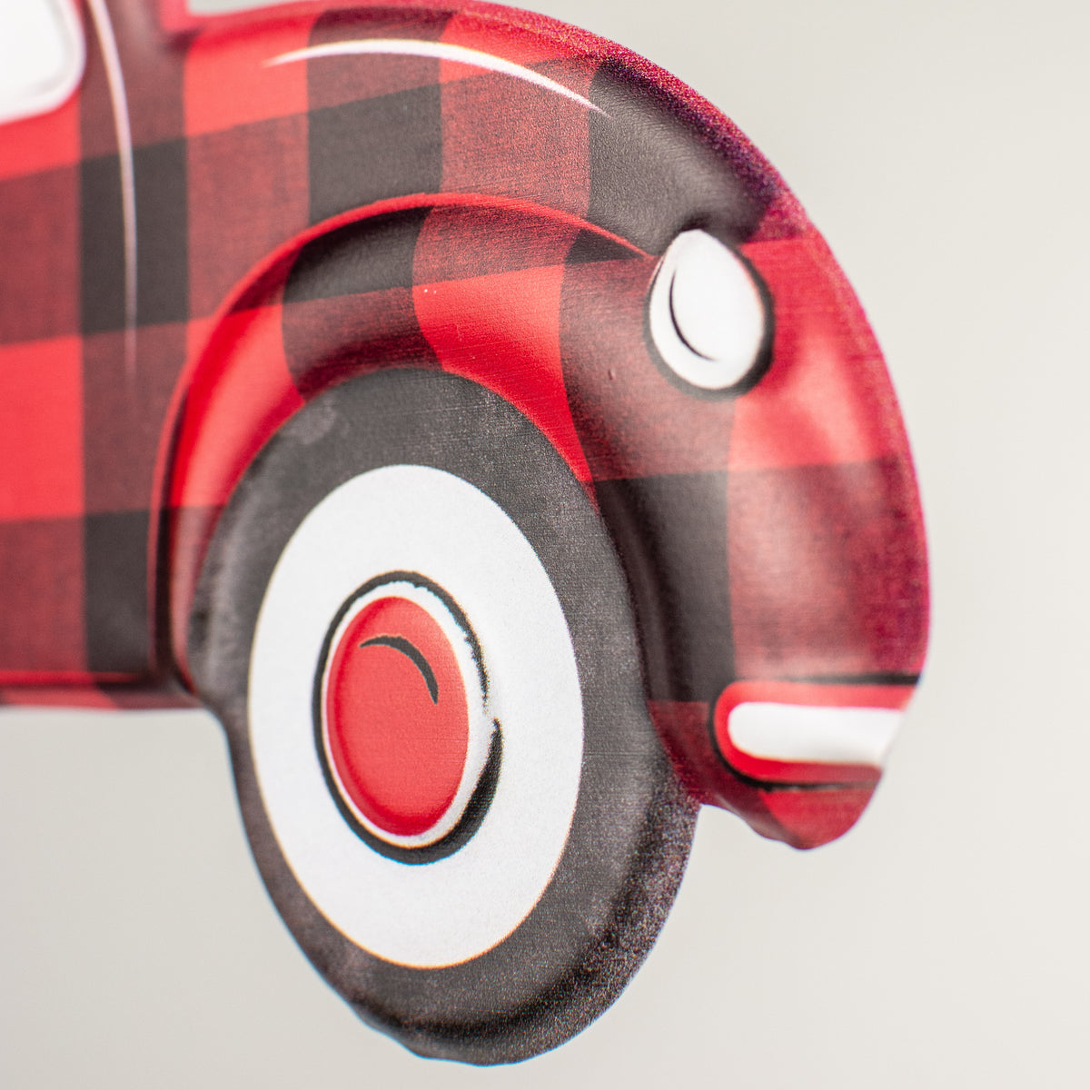 12" Metal Embossed Hanger: Check Vintage Bug Car detail photo 3