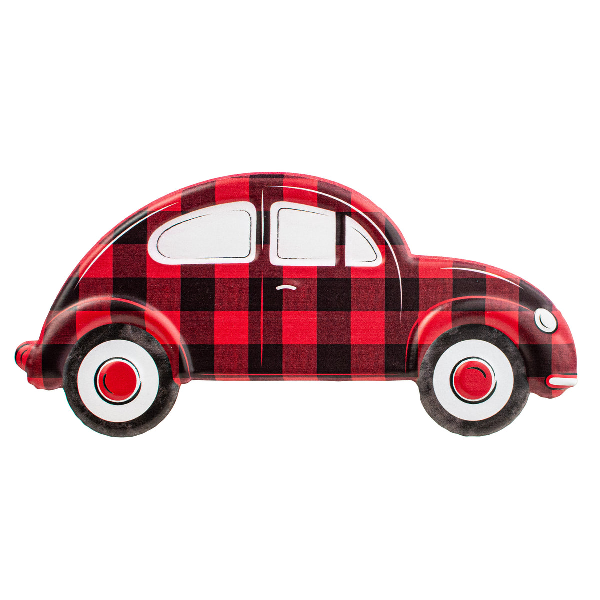 12" Metal Embossed Hanger: Check Vintage Bug Car Item Number: MD066824