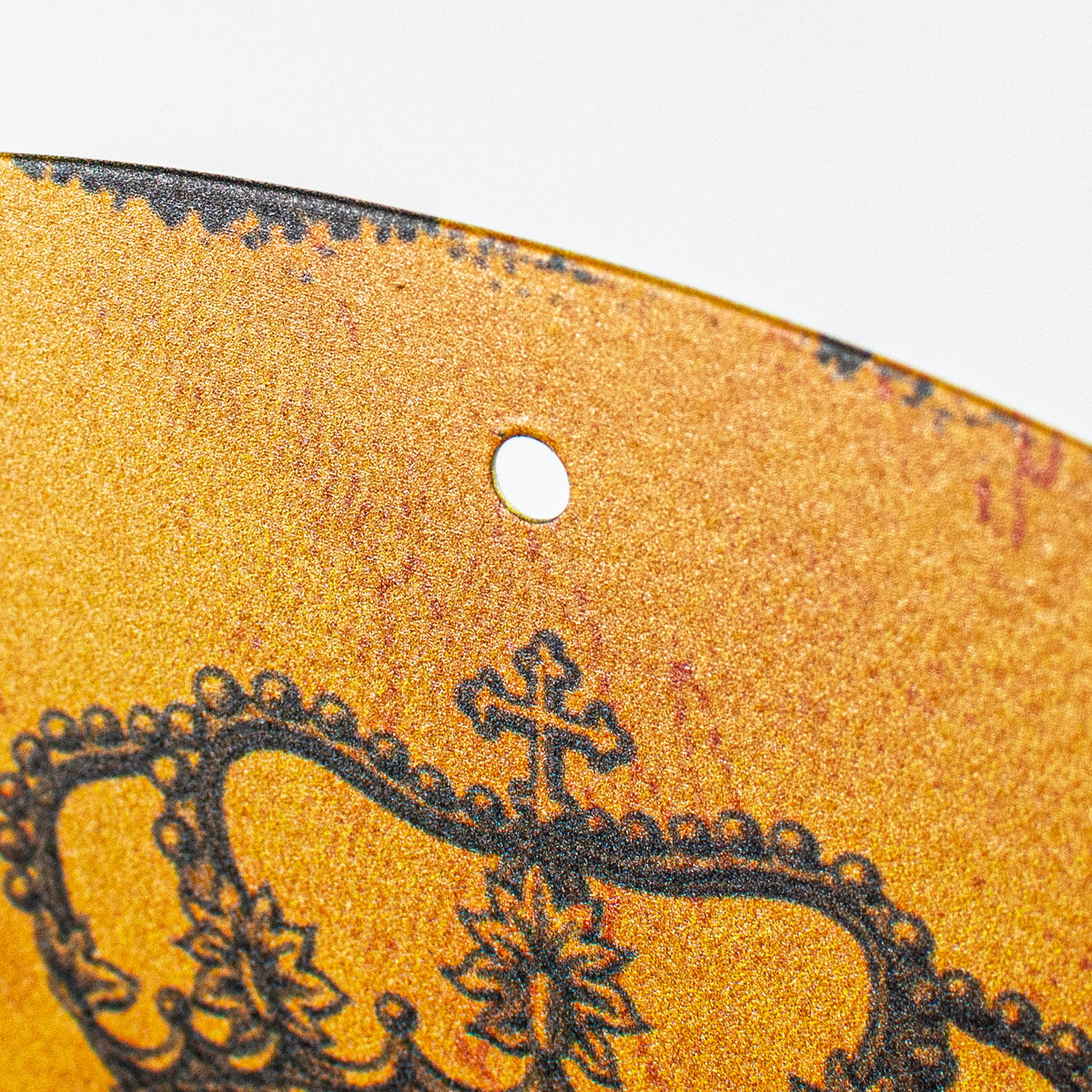 12" Metal Sign: Classic Queen Bee Dark Yellow detail photo 3