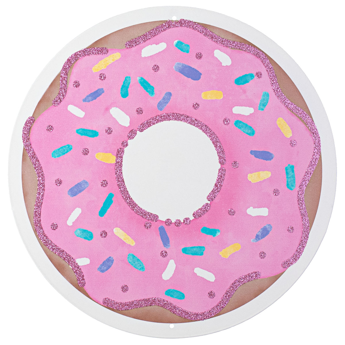 12" Metal Sign: Glitter Pink Donut Item Number: MD0831