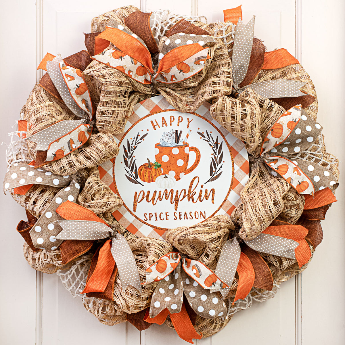 12" Metal Sign: Happy Pumpkin Spice Season Lifestyle Photo