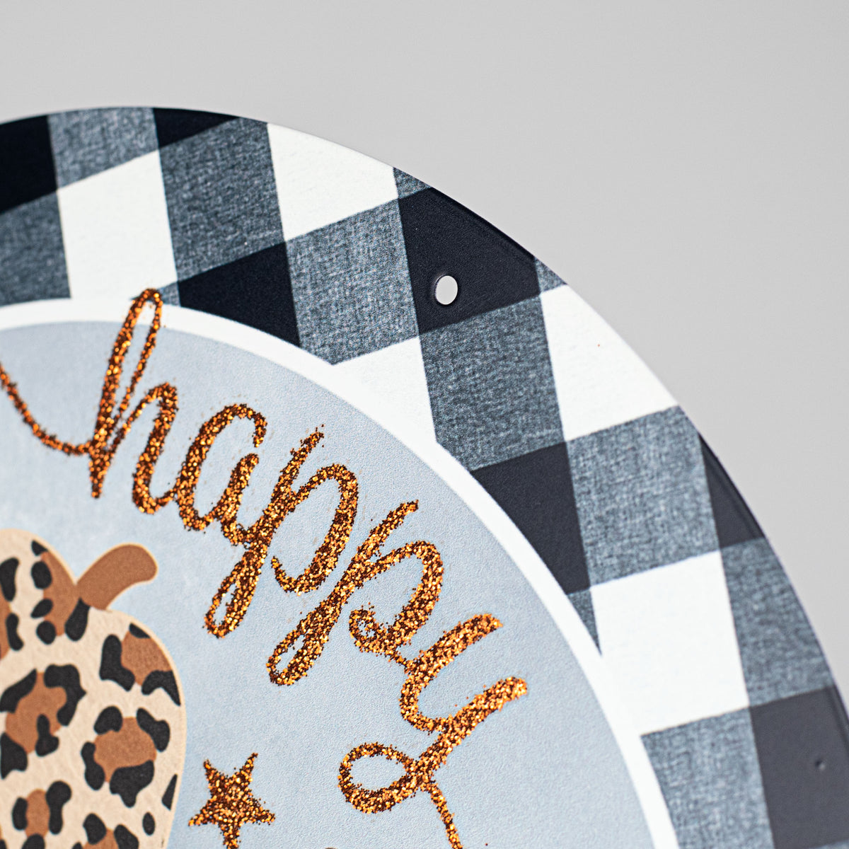 12" Metal Sign: Leopard, Dot, Check Halloween Pumpkins detail photo 3