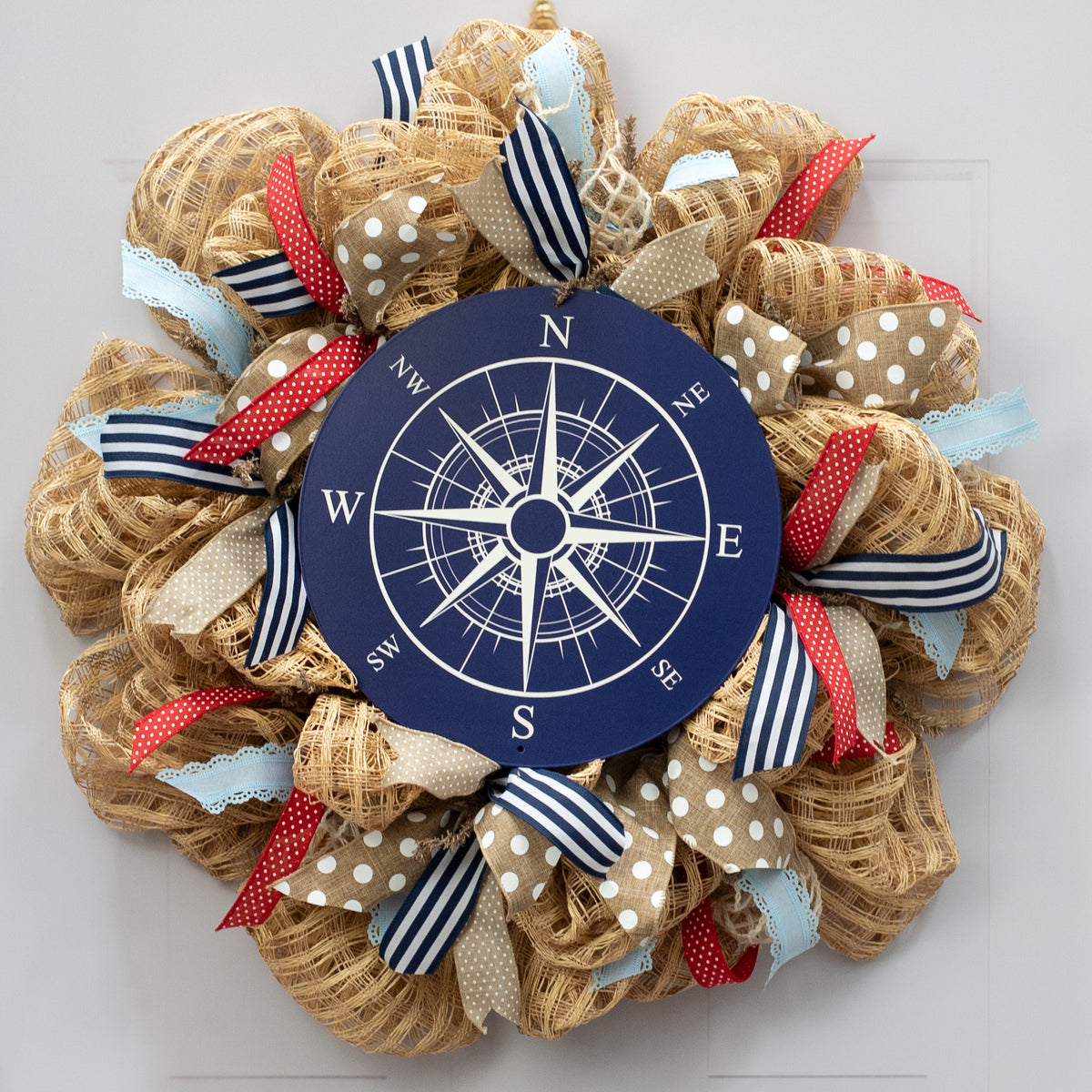 12" Metal Sign: Nautical Compass Lifestyle Photo