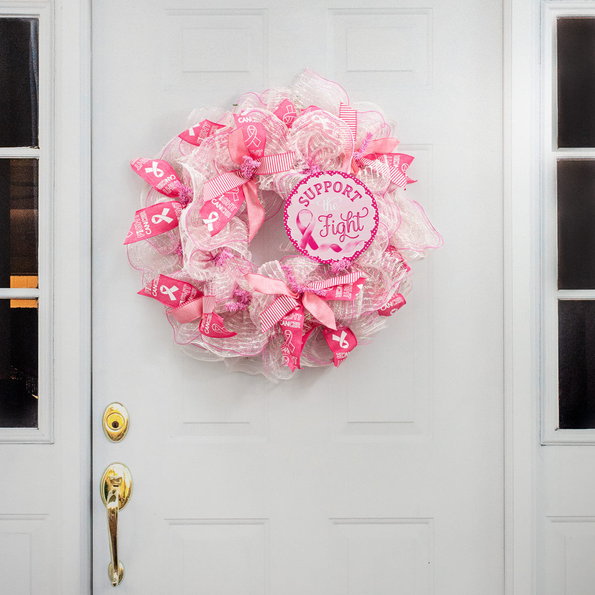 8" Metal Sign: Pink Support the Fight detail photo 4