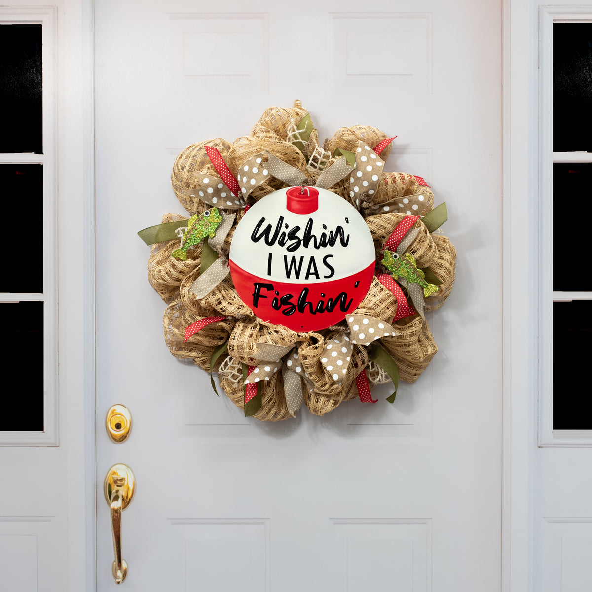 12" Metal Sign: Wishing I Was Fishing Bobber detail photo 4