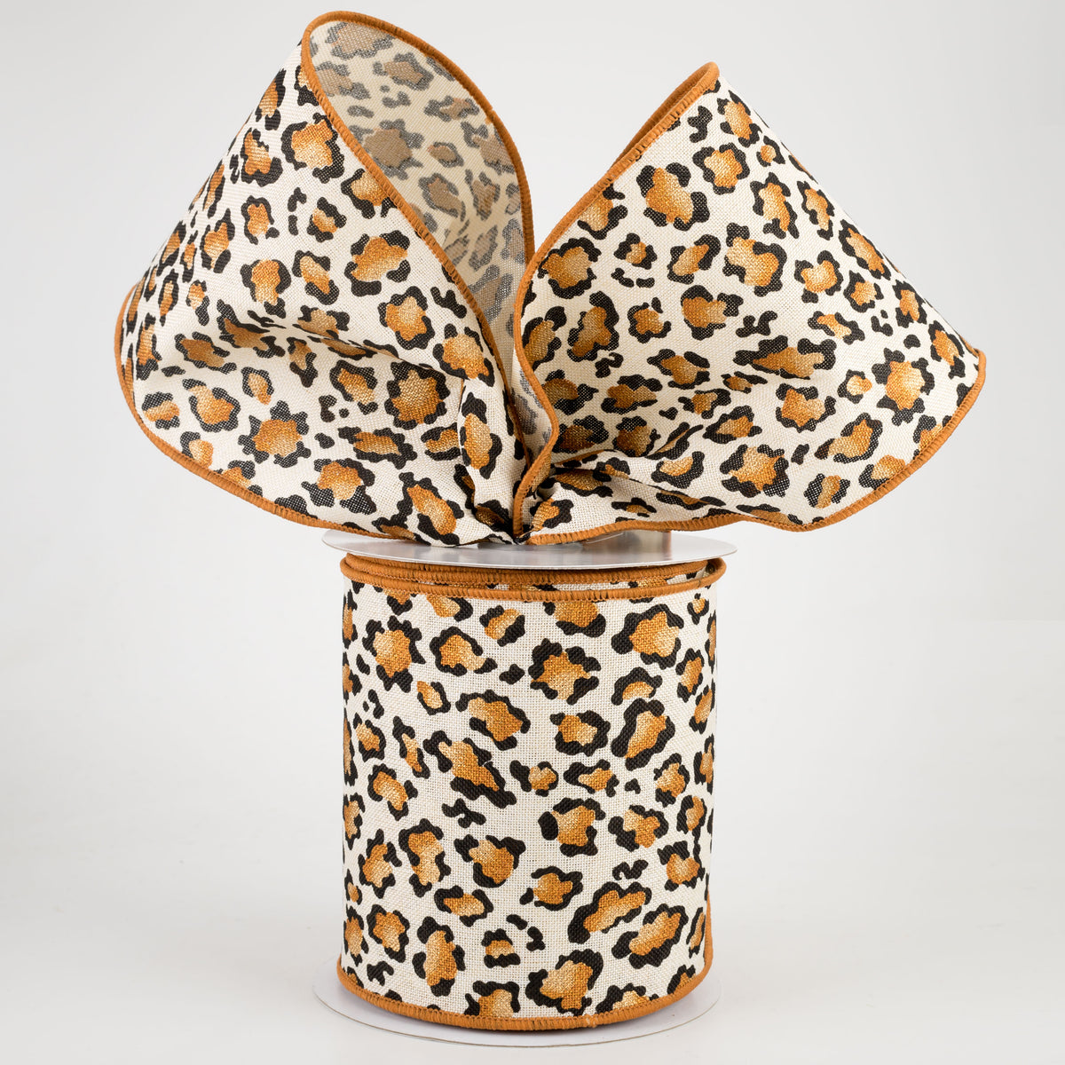 4" Metallic Animal Print Ribbon: Cream (10 Yards) Lifestyle Photo