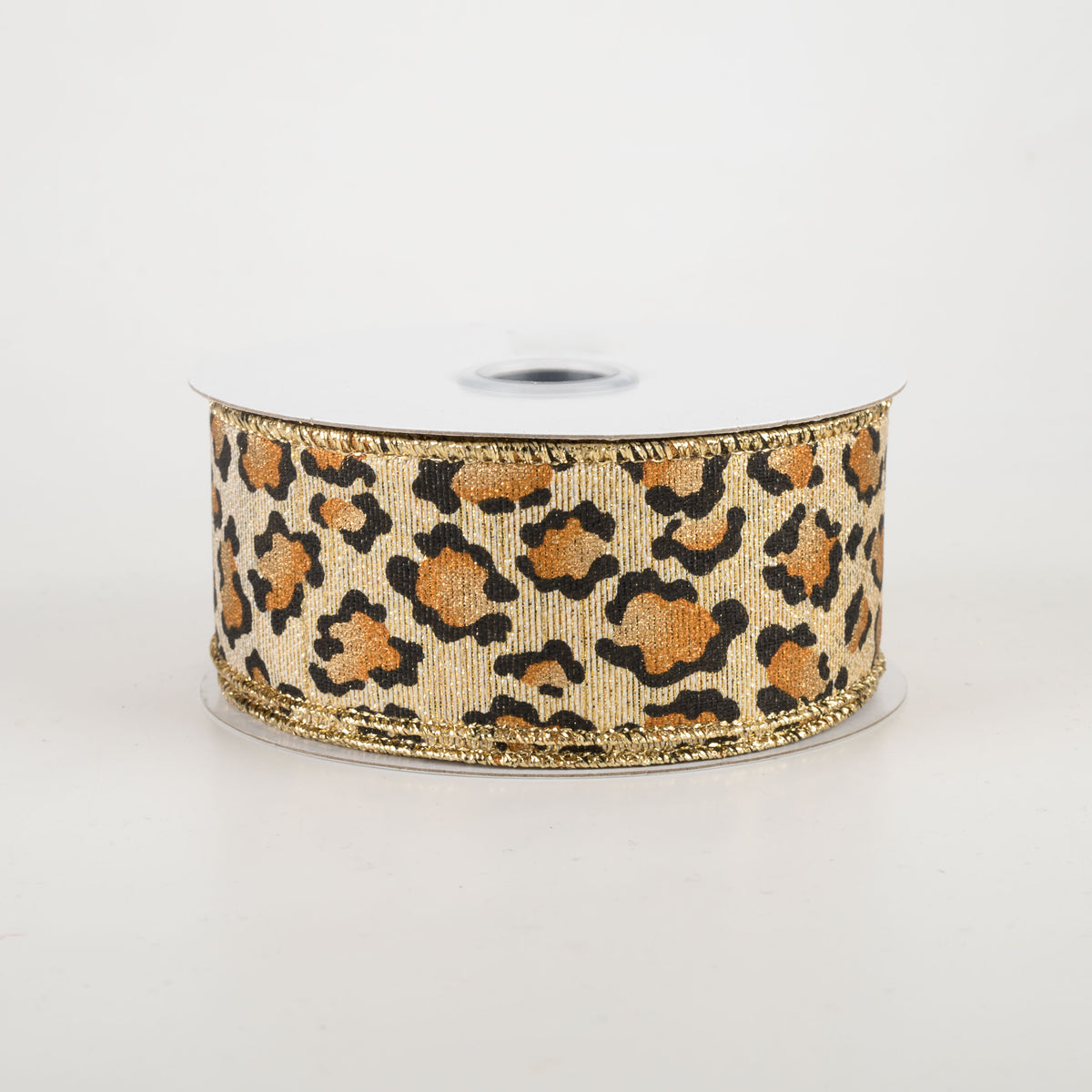 1.5" Metallic Animal Print Ribbon: Gold (10 Yards)