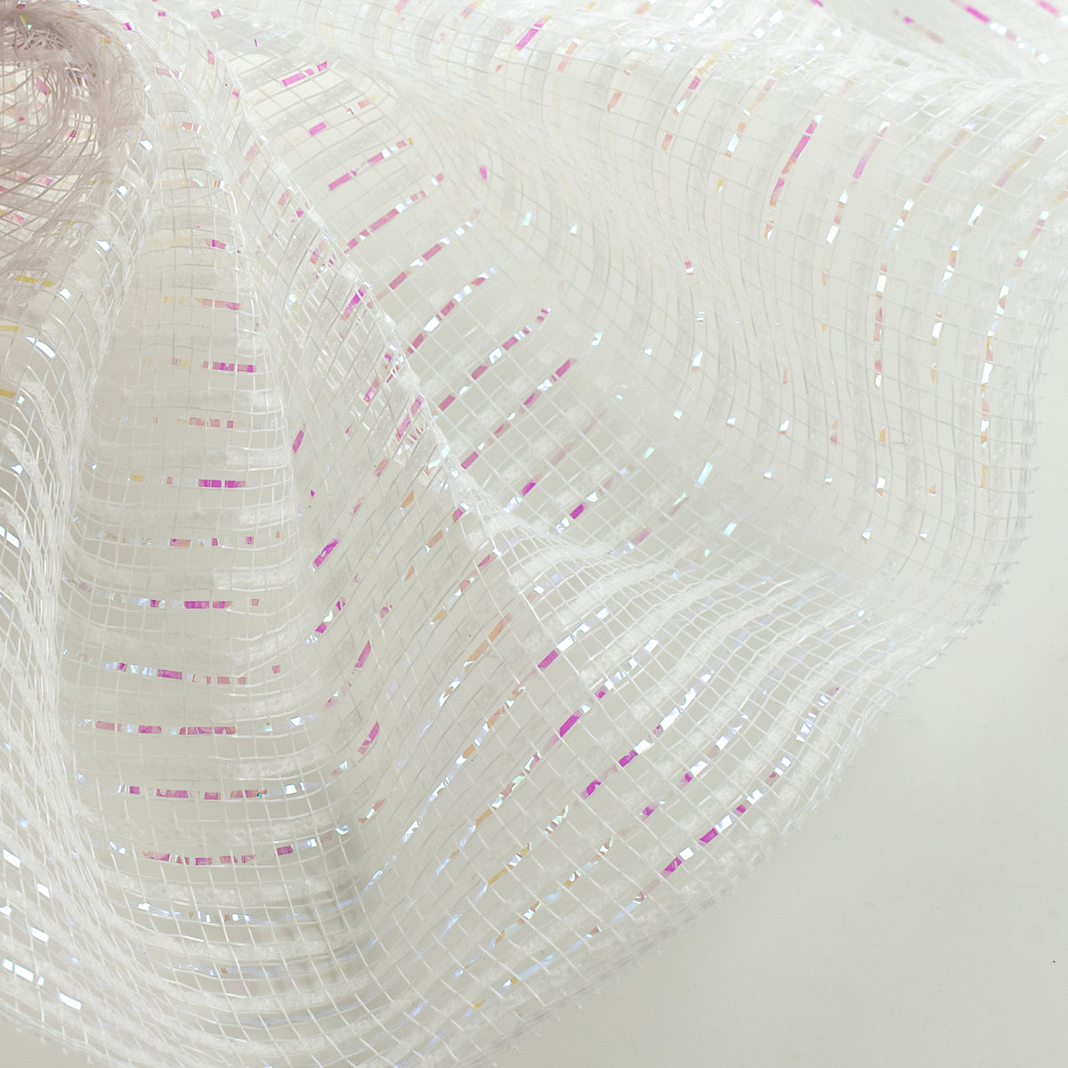 10" Metallic Breeze Mesh: Iridescent White Lifestyle Photo