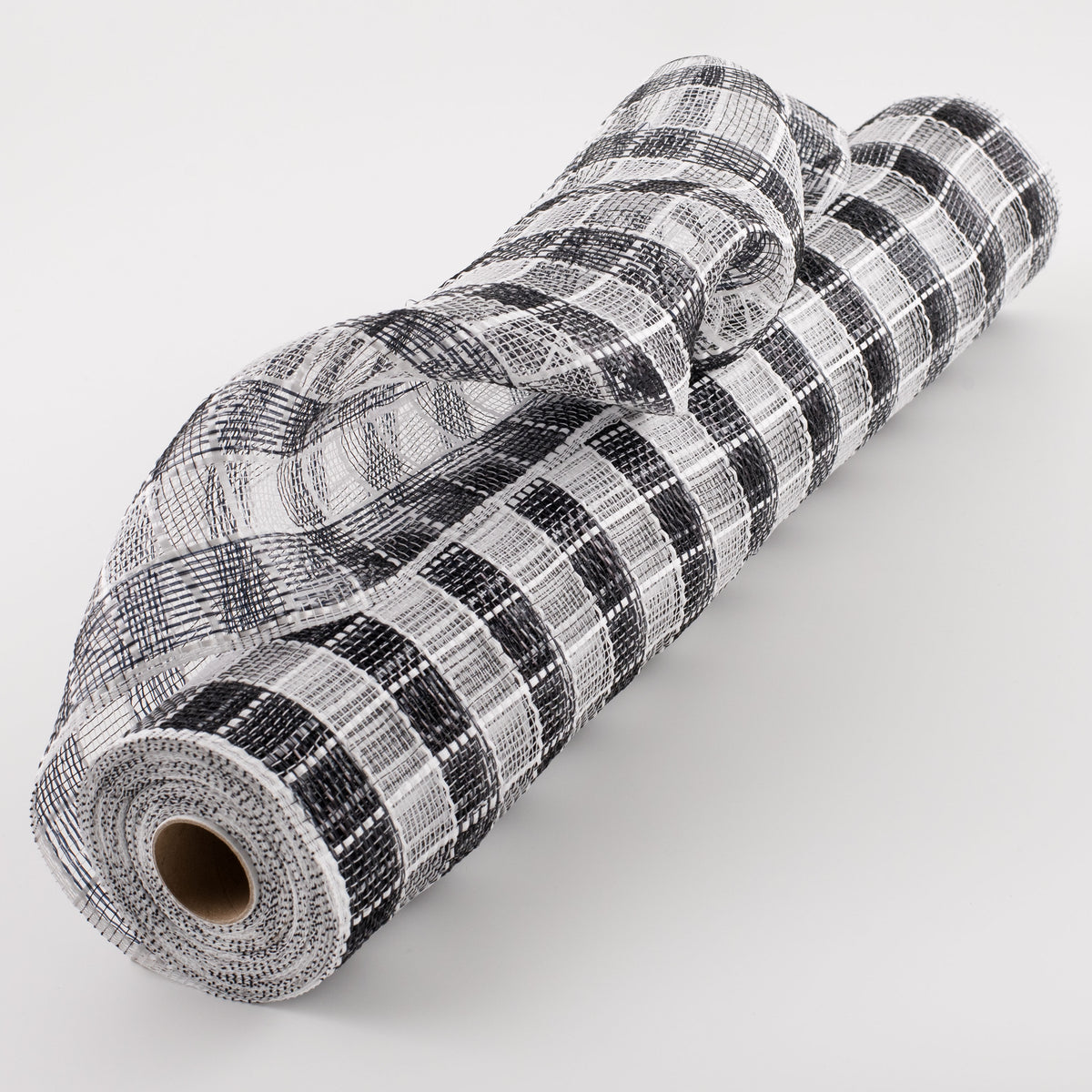 21" Metallic Check Mesh: Black & White (10 Yards) Item Number: RE1067E7