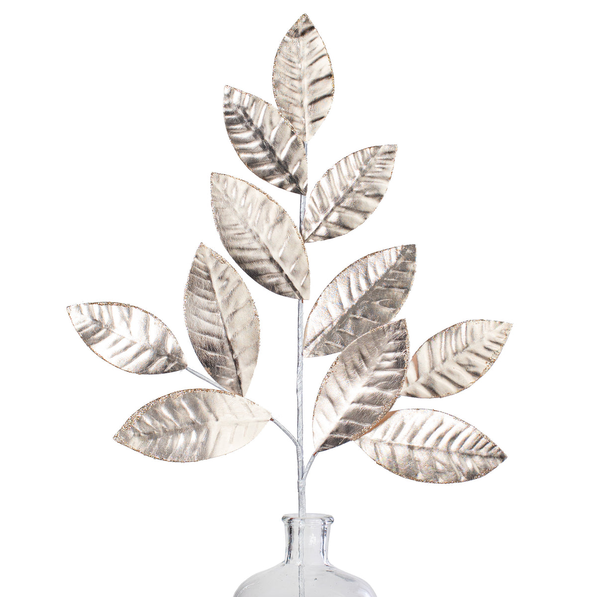 25" Metallic Magnolia Leaves Spray: Champagne Item Number: 85733CH