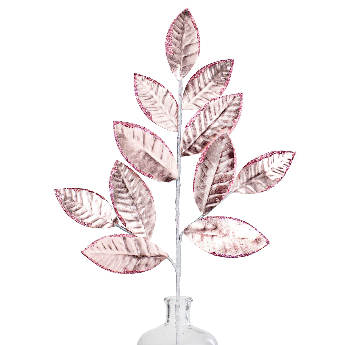 25" Metallic Magnolia Leaves Spray: Rose Gold Item Number: 85733RSGD