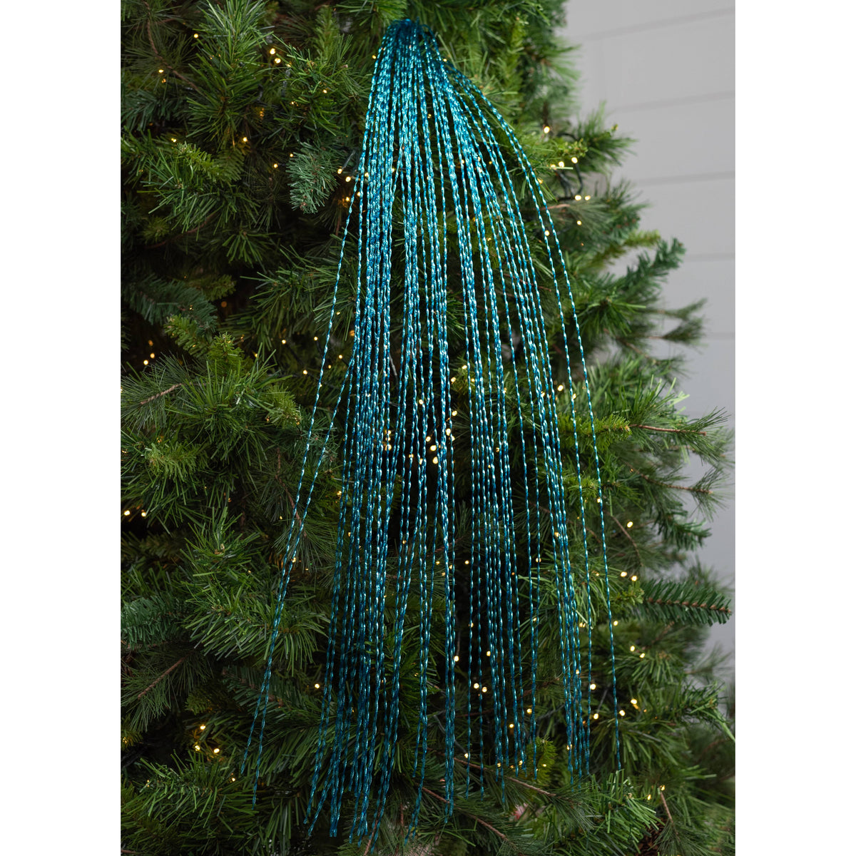 48" Metallic Twisted Grass Spray: Turquoise Aqua Blue Lifestyle Photo