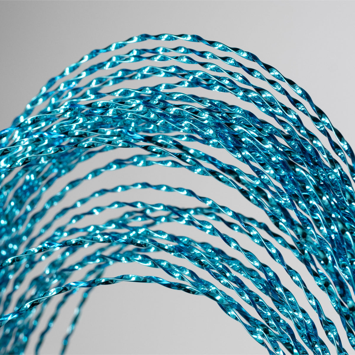 48" Metallic Twisted Grass Spray: Turquoise Aqua Blue detail photo 4