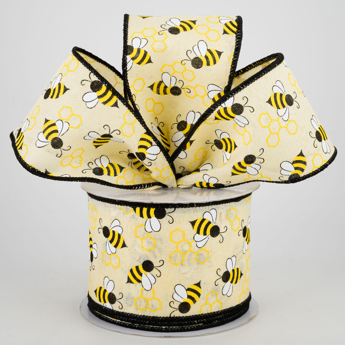 2.5" Mini Bumblebees Ribbon: Cream (10 Yards) Lifestyle Photo