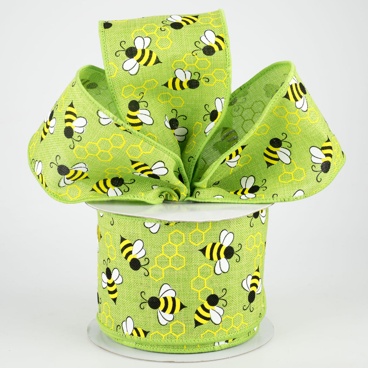 2.5" Mini Bumblebees Ribbon: Lime (10 Yards) Lifestyle Photo