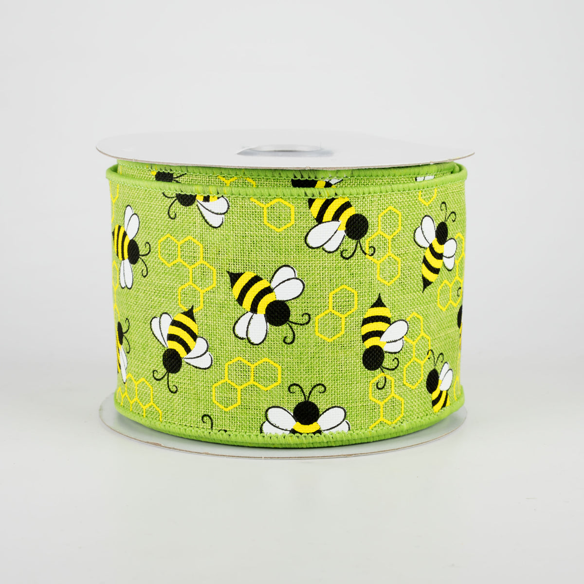 2.5" Mini Bumblebees Ribbon: Lime (10 Yards)