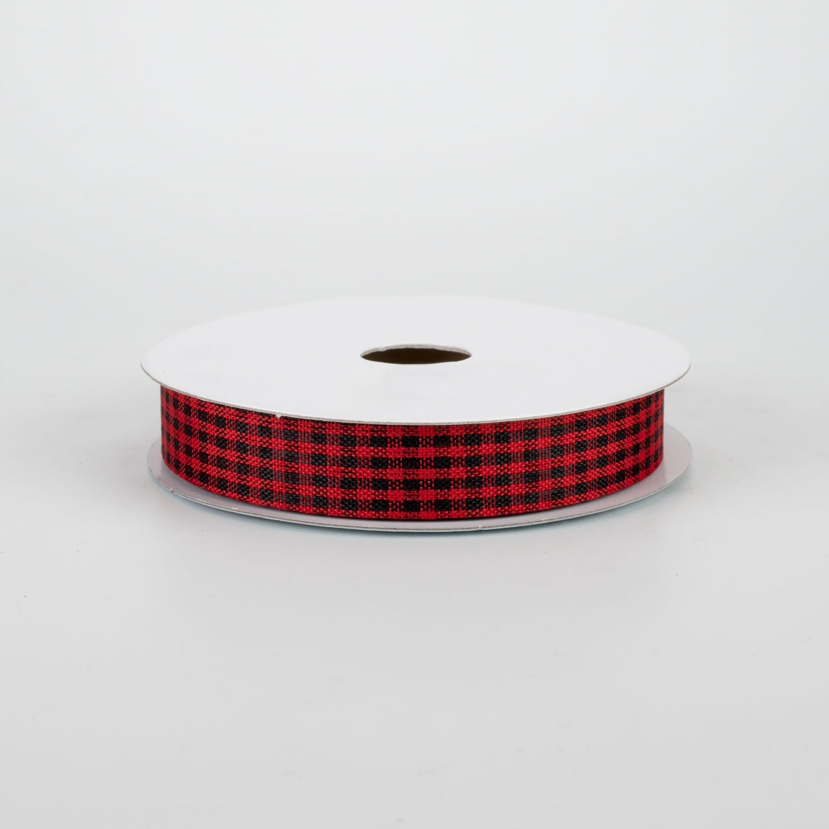 5/8" Mini Gingham Check Ribbon: Red & Black (25 Yards)