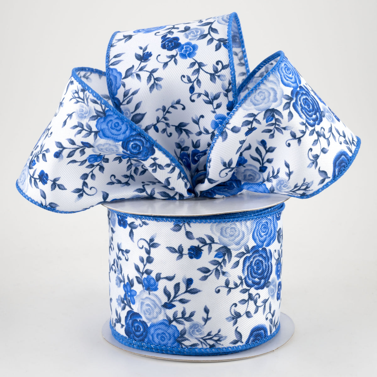 2.5" Mini Roses Ribbon: Blues (10 Yards) Lifestyle Photo