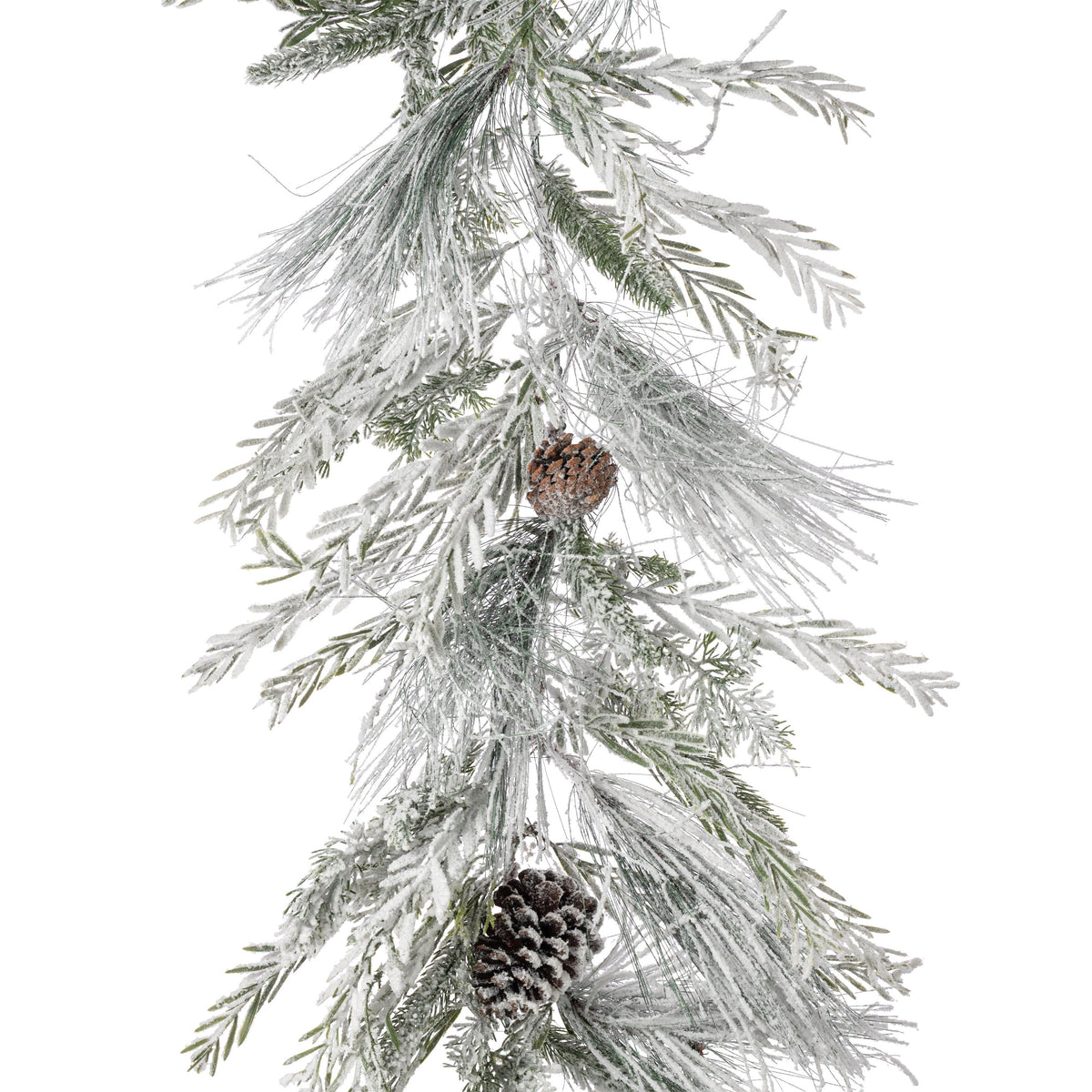 6' Mixed Pine & Pinecone Garland: Flocked Evergreen Item Number: 85160