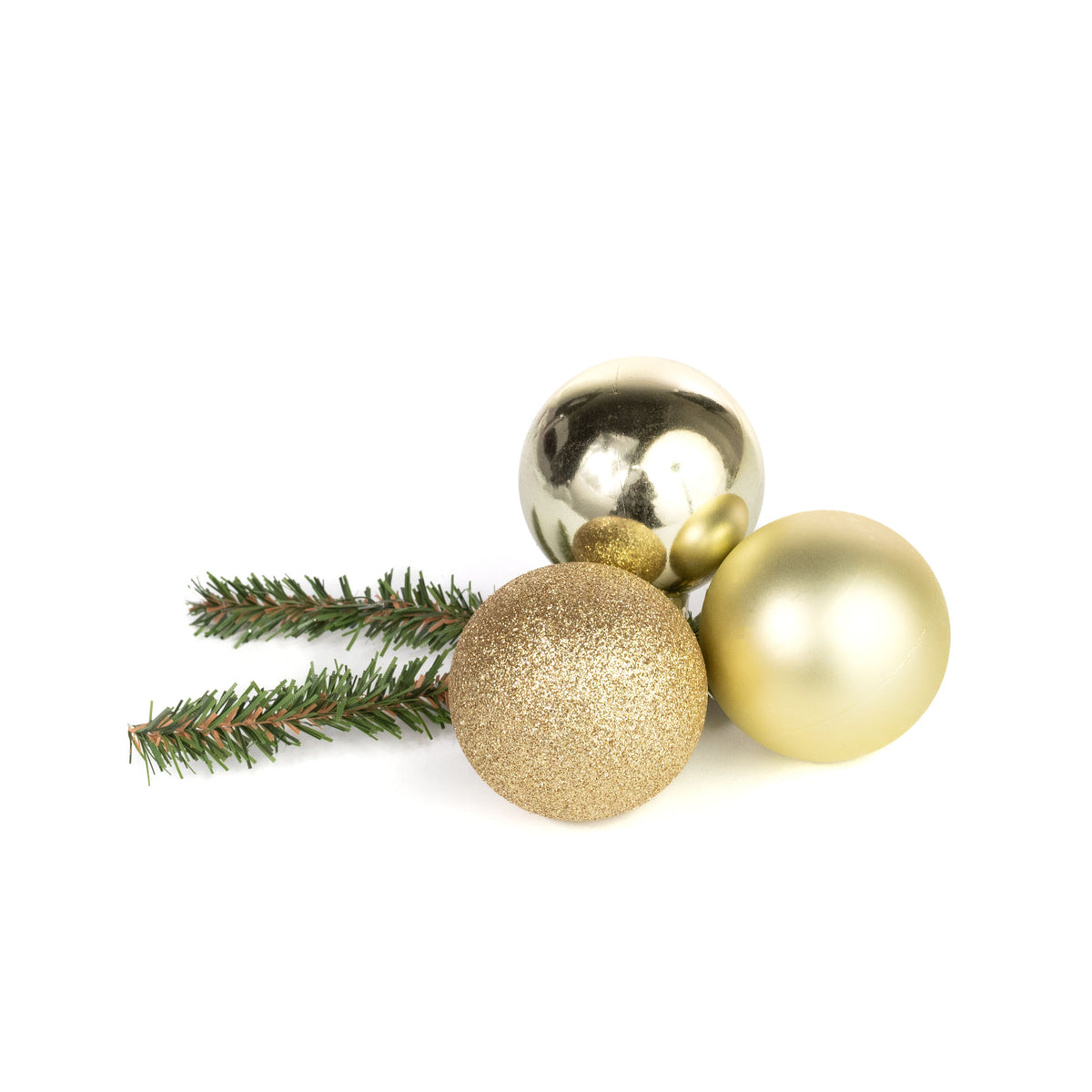 60mm Ball Ornament Cluster Ties: Metallic & Glitter Light Gold Item Number: XP3552JJ