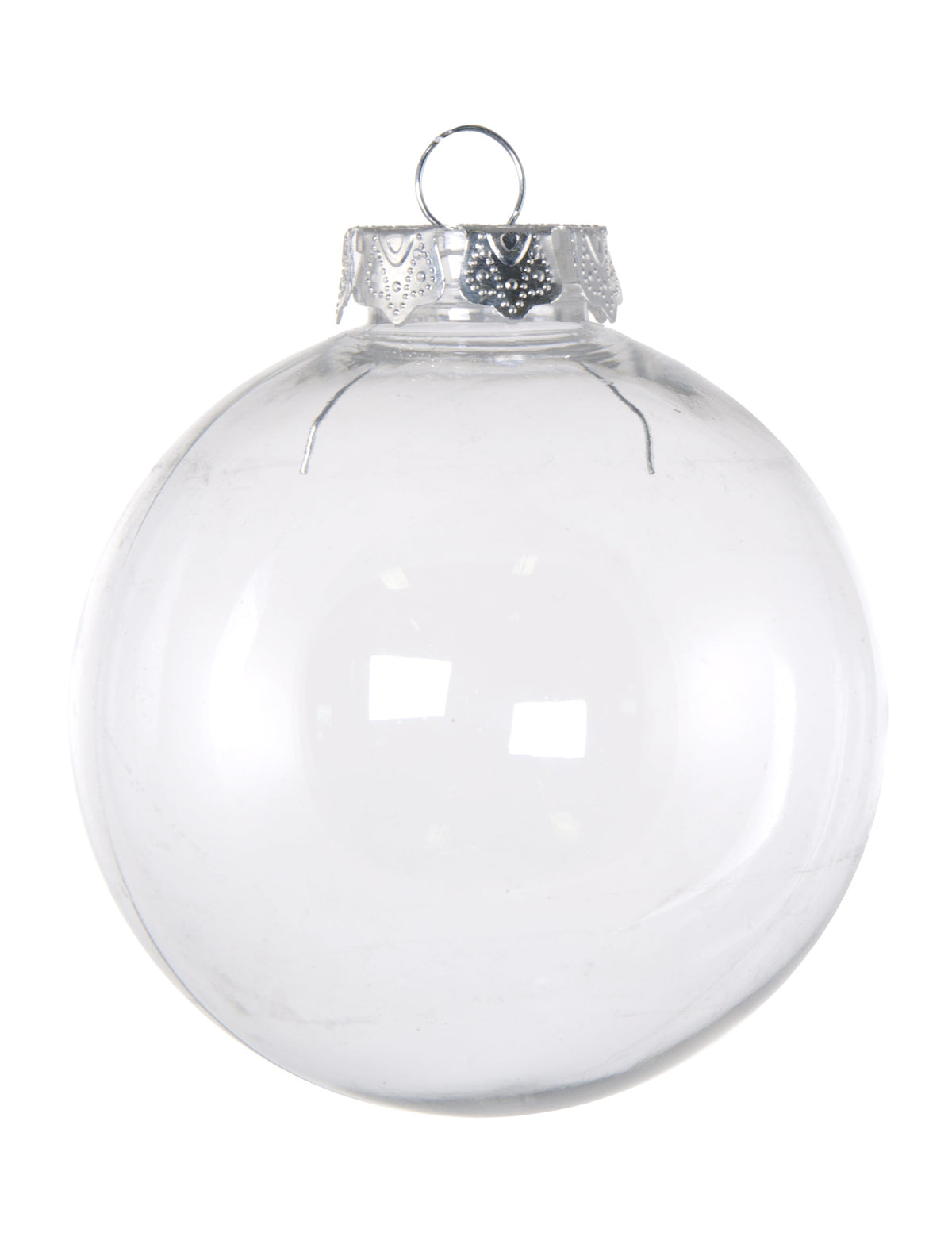 60mm Budget Clear Plastic Ornaments (Box of 6) Lifestyle Photo