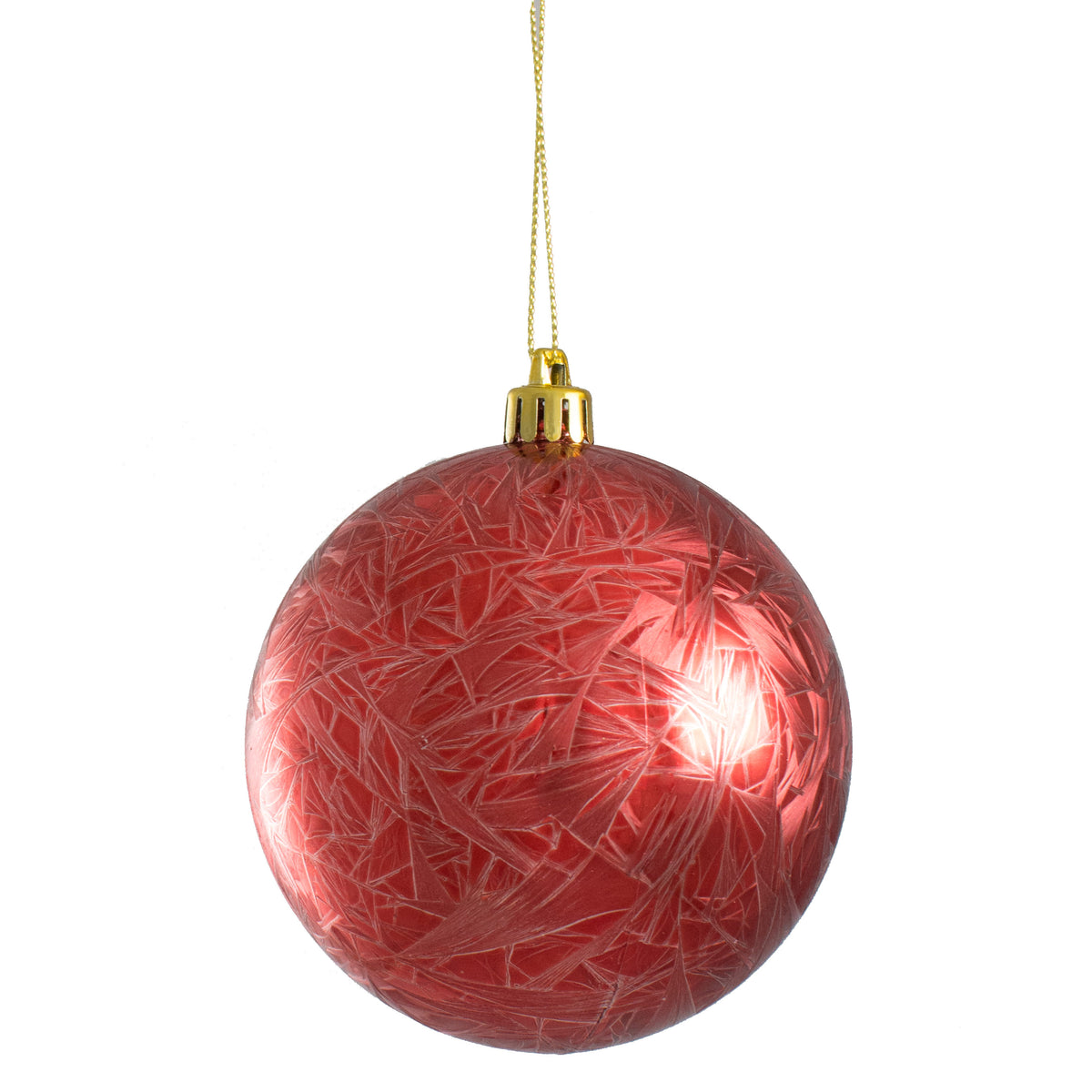 100MM Feather Smooth Ball Ornament: Red Item Number: XH101824