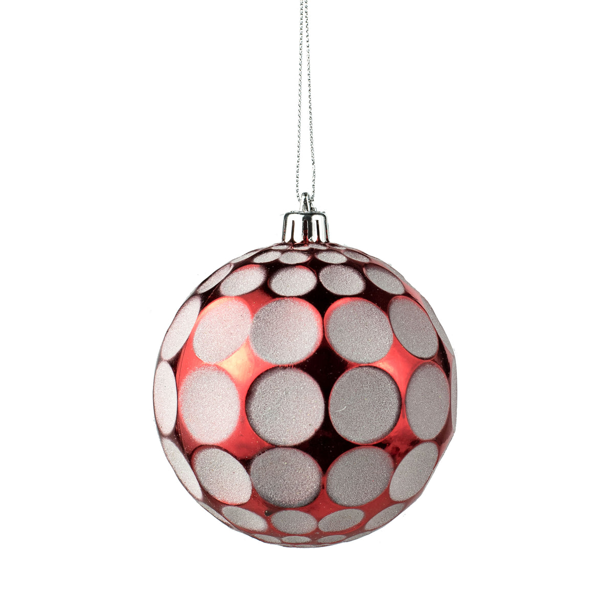 100MM Indent Dot Ball Ornament: Red & White Item Number: XY8014MA