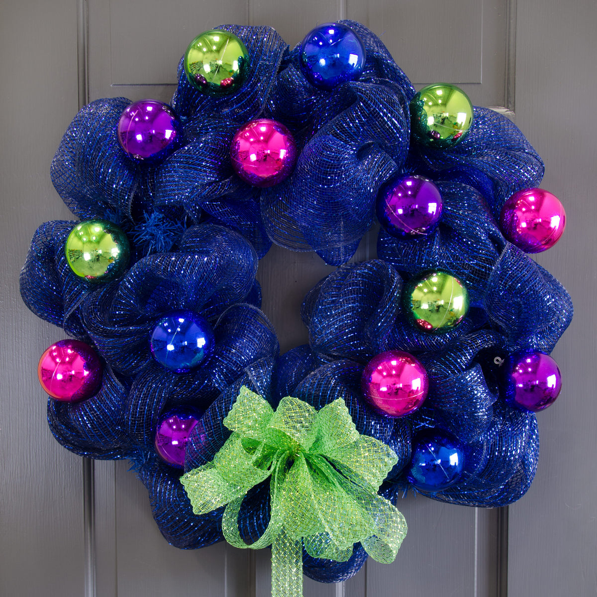 70MM Metallic Ball Ornament On Wire: Purple (12) detail photo 3