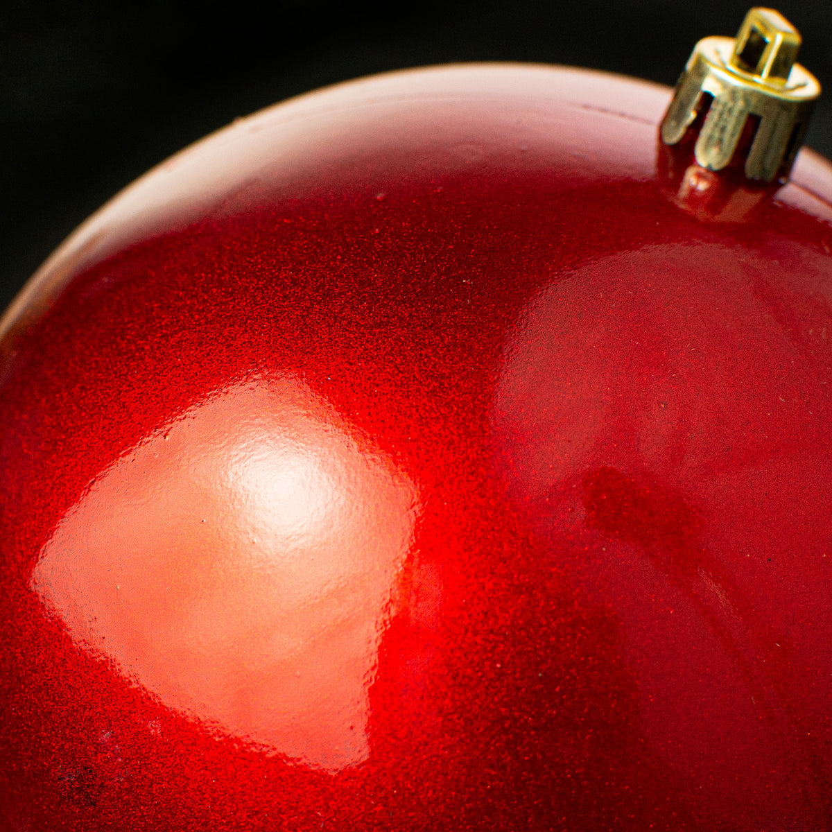 120MM Plastic Ball Ornament: Candy Apple Red (Set of 2) detail photo 3
