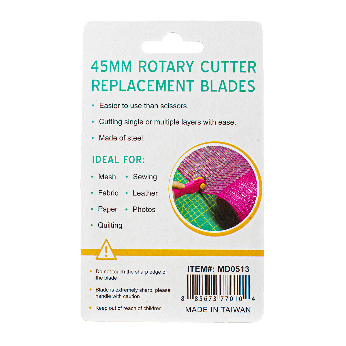45MM Rotary Cutter Replacement Blades (5) Lifestyle Photo