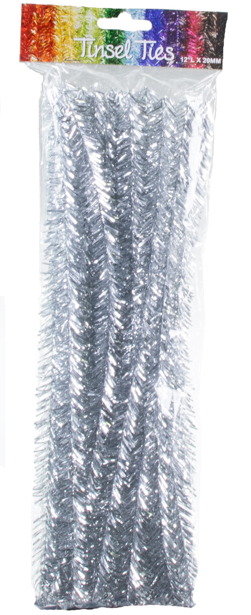 20mm Tinsel Tie Stems: Metallic Silver (25) Item Number: MA000126